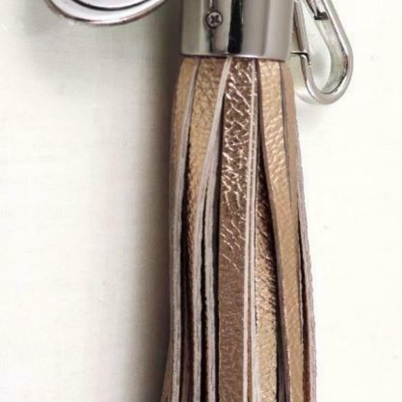Jack Rogers Tassel Key Fob Key Chain Bag Purse Tassel Charm Rose Gold - Picture 2 of 5